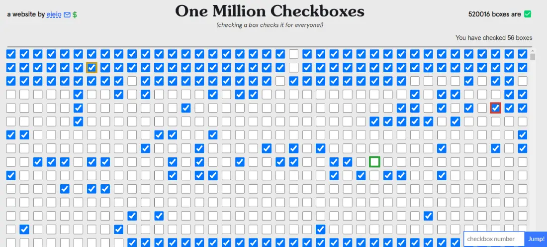 One Million Checkboxes
