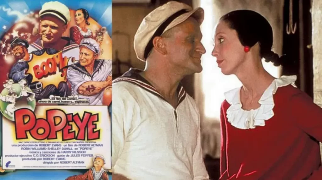 Popeye 1980 con Robin Willians, gratis en Youtube